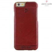 Iphone SE, 5S, 5 cover Pierre Cardin wax design læder rød