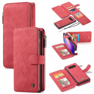 2 i 1 cover med multi lommer Samsung Galaxy S10 rød
