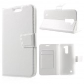LG K10 cover m kort lommer hvid