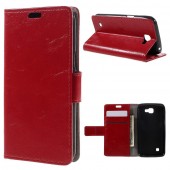 LG K4 læder cover med kort lommer, rød