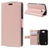 LG K4 læder cover med kort lommer, pink