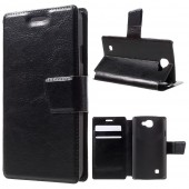 LG K4 læder cover med lommer, sort