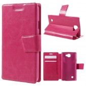 LG K4 læder cover med lommer, rosa