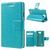 LG K4 læder cover med lommer, blå