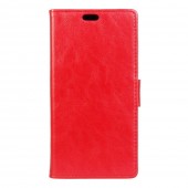 Huawei Y6 2 Compact etui med kort holder rød