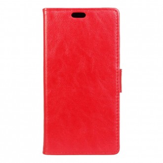 Huawei Y6 2 Compact etui med kort holder rød