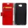 Til Huawei Y6 2 Compact etui rød med lommer Mobiltelefon tilbehør