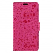 Huawei Y3 2017 cover med lommer cartoon rosa