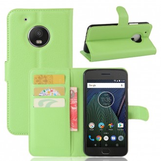 Klassisk flip cover - etui til Motorola Moto G5 plus grøn