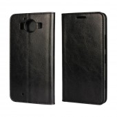 MICROSOFT LUMIA 950  cover i læder med lommer, sort
