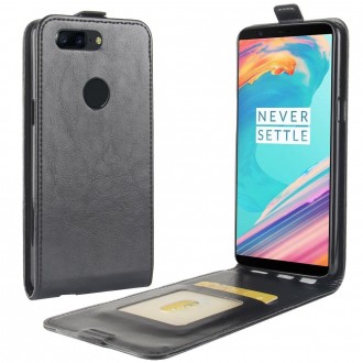 Til Oneplus 5T vertikal cover sort