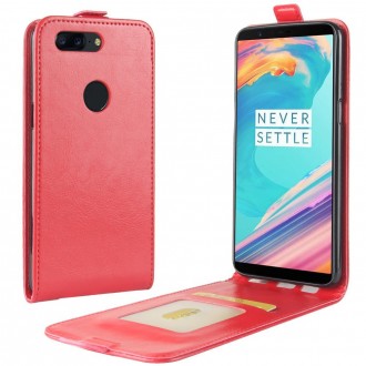 Til Oneplus 5T vertikal cover rød