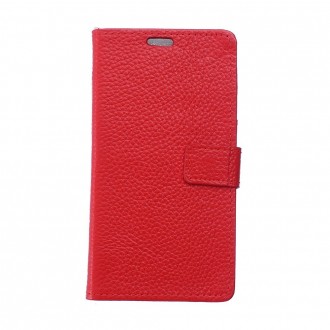 til Nokia 6 flip cover i ægte læder rød