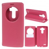 LG G4 flip cover med vindue rosa