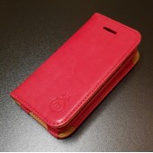 IPHONE 4S læder pung cover, rosa