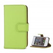 Iphone 4S flip cover i ægte læder grøn