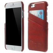 IPHONE 6 / 6S læder bag cover med kort lommer, rød