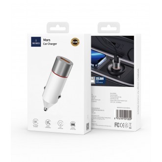 Hvid WiWU Mars 22,5W USB-biloplader 