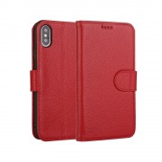 rød Premium læder cover Iphone XS Max Mobil tilbehør