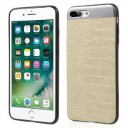 Iphone 7 plus beige cover combo croco Mobil tilbehør
