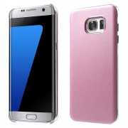 SAMSUNG GALAXY S7 EDGE læder bag cover, pink Mobiltelefon tilbehør