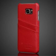 SAMSUNG GALAXY S7 EDGE cover m lommer ægte læder rød Mobiltelefon tilbehør