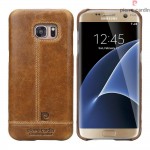 Samsung Galaxy S7 Edge cover Pierre Cardin design læder brun