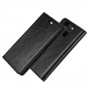HUAWEI P9 ægte læder cover med lommer sort, Mobiltelefon tilbehør