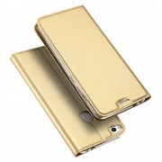 Huawei Honor 8 Lite cover guld slim med lomme, Huawei Honor 8 Lite covers hos Leveso.dk
