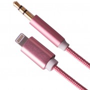Lightning til aux minijack 3.5mm kabel pink, Mobil tilbehør