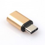 Adapter Micro usb til usb type c guld