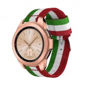 Galaxy Watch 42mm blød nylon rem grøn/hvid/rød Smartwatch tilbehør