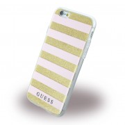 Iphone 6, 6S cover Guess 3D Stripes design lys pink Mobiltelefon tilbehør