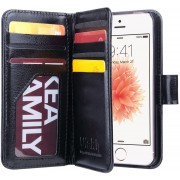 Cover med multi lommer Iphone SE 5S sort Mobil tilbehør