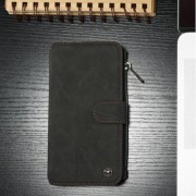 IPHONE 6 / 6s  2 i 1 luksus læder pung cover, sort Mobiltelefon tilbehør