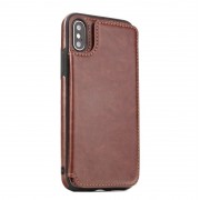 Iphone XS Max Forcell wallet case brun Mobil tilbehør