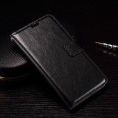 MICROSOFT LUMIA 950 læder cover med kort lommer, sort
