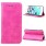 IPHONE 6 / 6S læder cover med flip stand og kort holder, rosa Mobiltelefon tilbehør