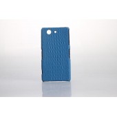 Sony Xperia Z3 Compact Læder bag cover med krokodille mønster, blå