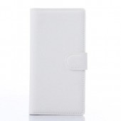 ZTE BLADE VEC 4G læder cover med kort lommer, hvid