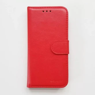 Lavann læder flip cover iPhone 15 Plus Rød