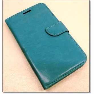 SAMSUNG GALAXY XCOVER 3 læder cover med kort lommer, turkis