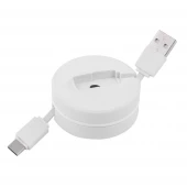 Cafele Fleksibelt Type-C USB-ladekabel hvid