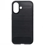 Silikone bagcover, telefoncover iPhone 16, CARBON metal sort