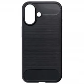 Silikone bagcover, telefoncover iPhone 16, CARBON metal sort