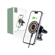 Magnetisk MagSafe ventilation bilmontering trådløs oplader 15W sort Bil tilbehør