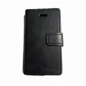 Iphone 4S flip cover i ægte læder sort