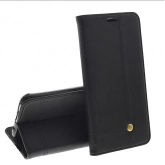 Samsung Galaxy A9 2018 Flip cover ægte læder sort