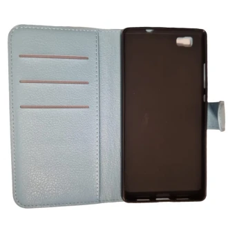 Til HUAWEI P8 Lite læder cover i retro stil blå