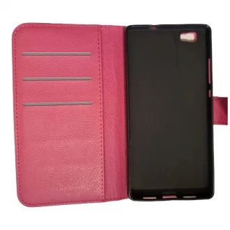 Til HUAWEI P8 Lite læder cover i retro stil Pink